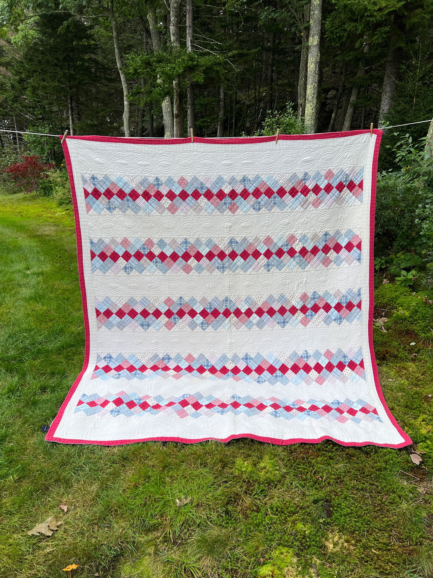 Striped Patchwork Commercial Quilt (Queen Sized!)