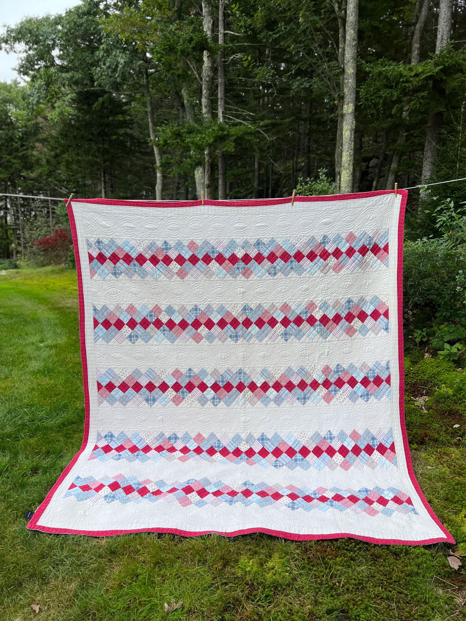 Striped Patchwork Commercial Quilt (Queen Sized!)