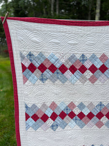Striped Patchwork Commercial Quilt (Queen Sized!)