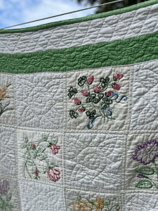 Green Bordered Florals Quilt